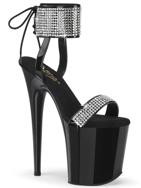 8" Heel, 4" PF Back Tie Ankle Cuff Sandal w/RS