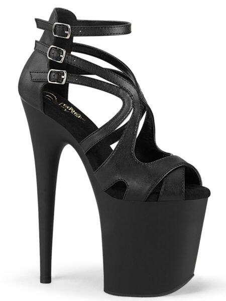 8" Heel, 4" PF Strappy Close Back Ankle Strap Sandal
