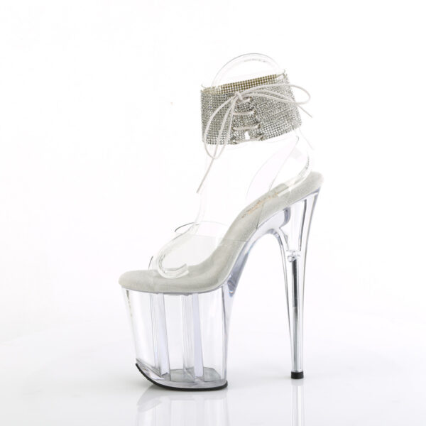 **8" Heel, 4" PF Rhinestoned Ankle Cuff Sandal - Image 3