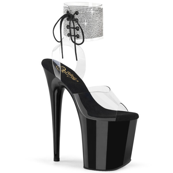**8" Heel, 4" PF Rhinestoned Ankle Cuff Sandal