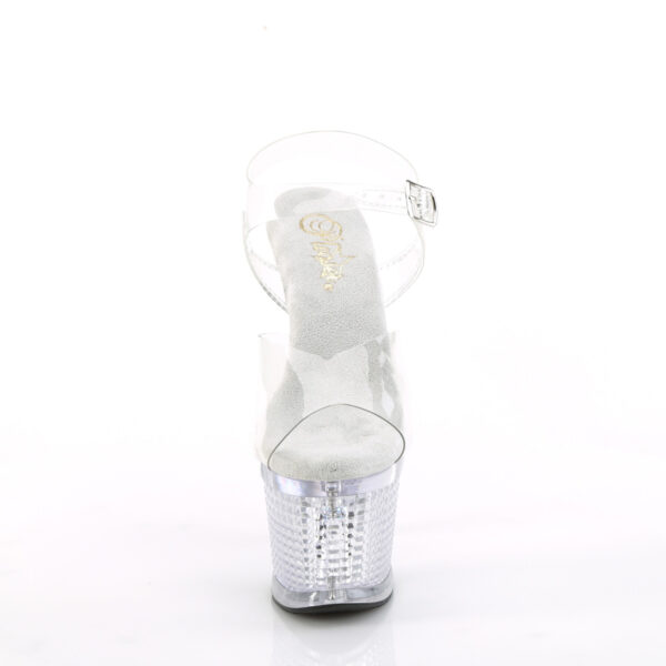 7" Heel, 3" Textured LED Illuminated Ankle Strap Sandal - Image 2