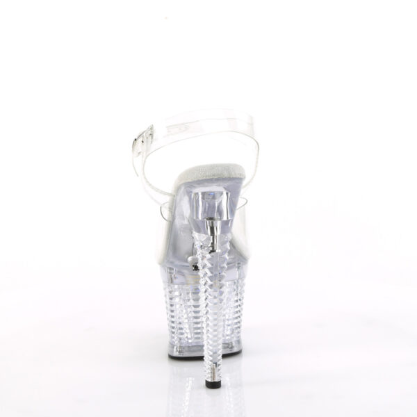 7" Heel, 3" Textured LED Illuminated Ankle Strap Sandal - Image 4