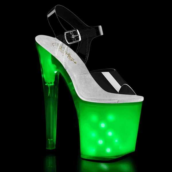 8" Heel, 4" PF LED Illuminated Ankle Strap Sandal