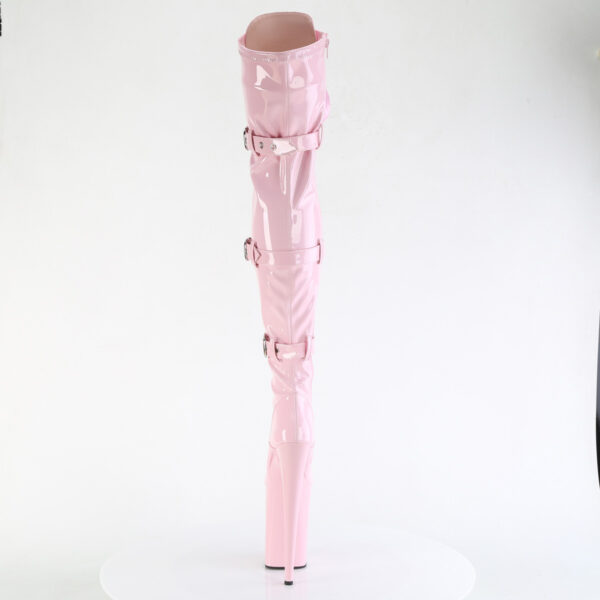 9" Heel, 5 1/4" PF Buckled Lace Up Thigh Boot, Side Zip - Image 4