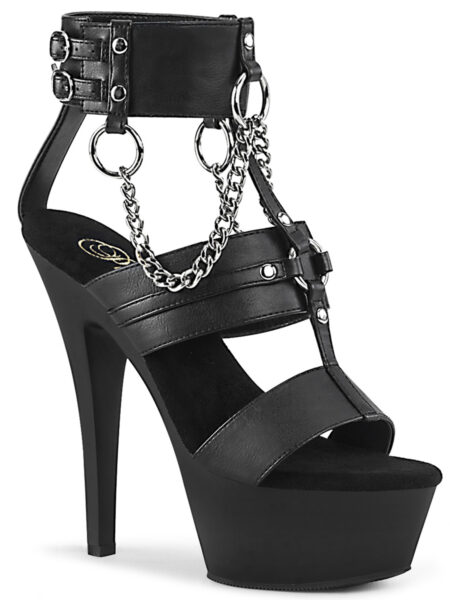 6" Heel, 1 3/4" PF Strappy T-Strap Sandal