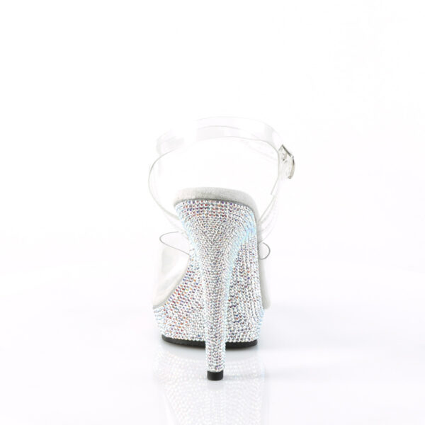 5" Heel, 3/4" PF Ankle Strap Sandal W/ Rhinestones - Image 4
