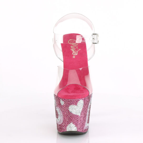 7" Heel, 3 1/4" PF Ankle Strap Sandal w/ RS Hearts - Image 2