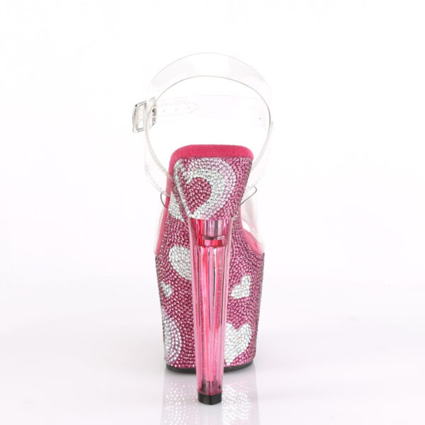 7" Heel, 3 1/4" PF Ankle Strap Sandal w/ RS Hearts - Image 4