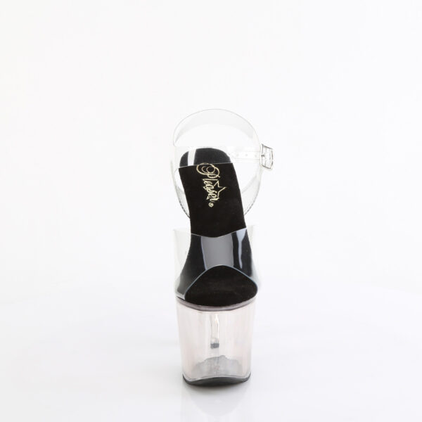 7" Heart Shaped Heel, 3 1/4" PF Ankle Strap Sandal - Image 2