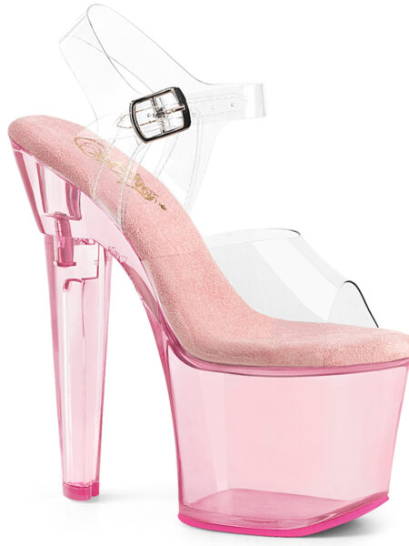 7" Heart Shaped Heel, 3 1/4" PF Ankle Strap Sandal