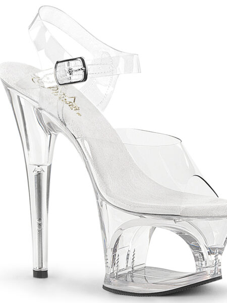 7" Heel, 2 3/4" Cut-Out PF Ankle Strap Sandal