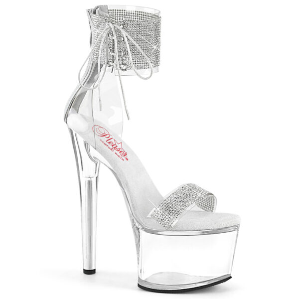 **7" Heel, 2 3/4" PF RS Embellished Ankle Cuff Sandal, Back