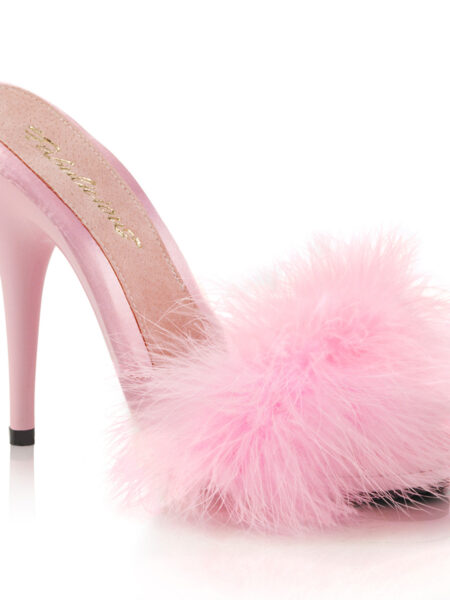 5" Heel, 3/8" PF Marabou Slide Sandal