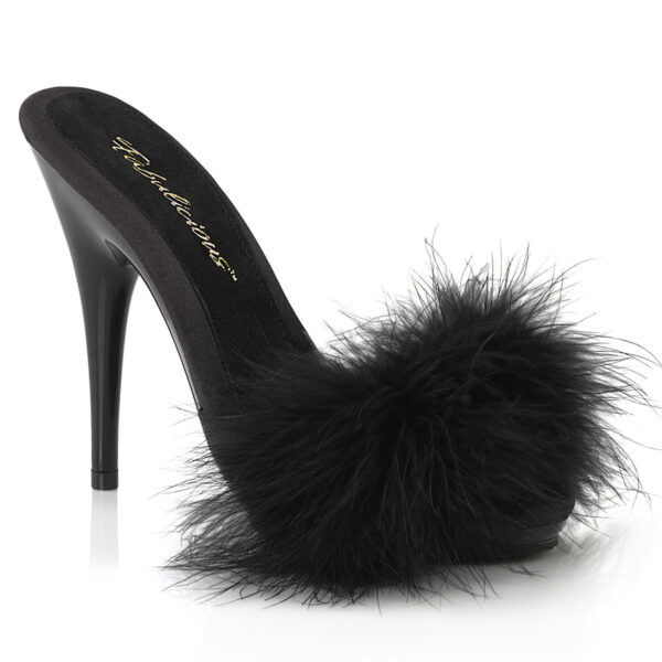 5" Heel, 3/8" PF Marabou Slide Sandal