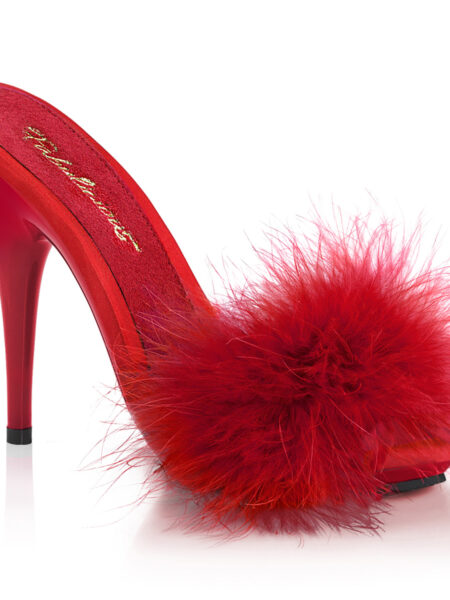 5" Heel. 3/8" PF Marabou Slide Sandal