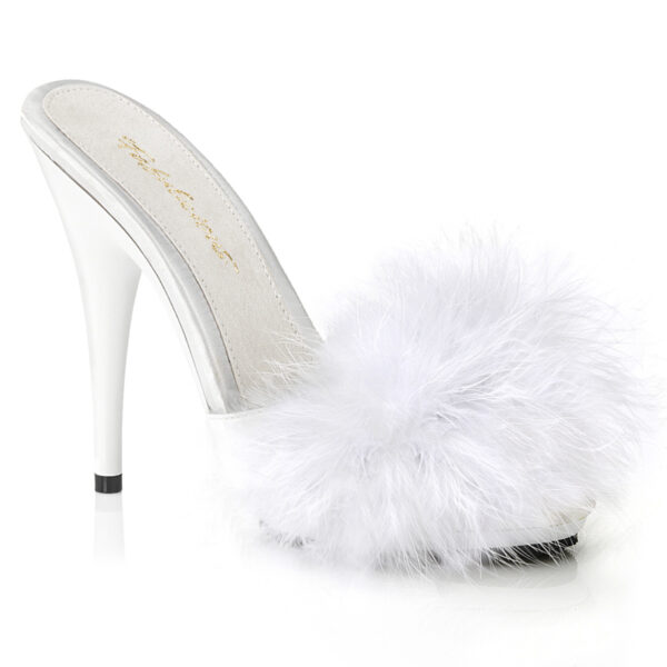 5" Heel, 3/8" PF Marabou Slide Sandal