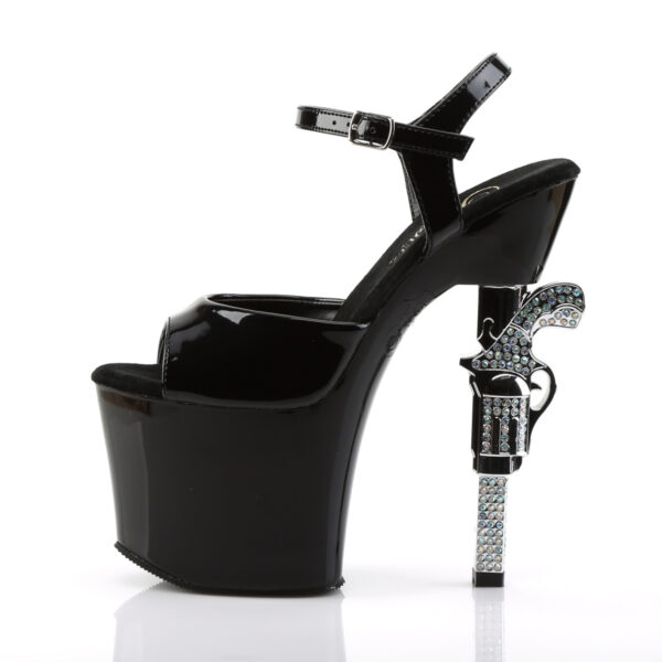7" R/S Embellished Gun Heel, 3 1/4" PF Ankle Strap Sandal - Image 3