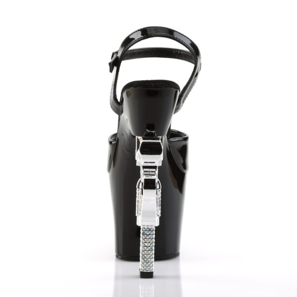 7" R/S Embellished Gun Heel, 3 1/4" PF Ankle Strap Sandal - Image 4
