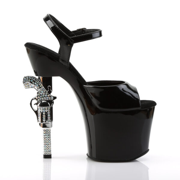 7" R/S Embellished Gun Heel, 3 1/4" PF Ankle Strap Sandal - Image 5