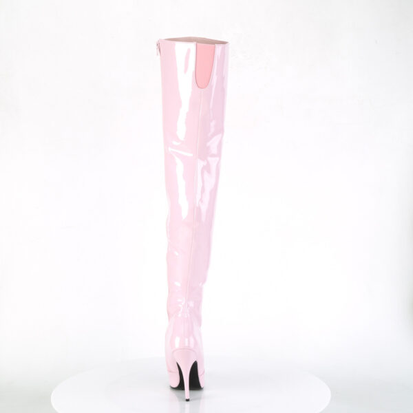 5" Heel Classic Plain Thigh Boot, Side Zip - Image 4