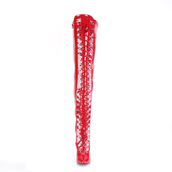 5" Heel D-Ring Stretch Thigh Boot, Side Zip - Image 2