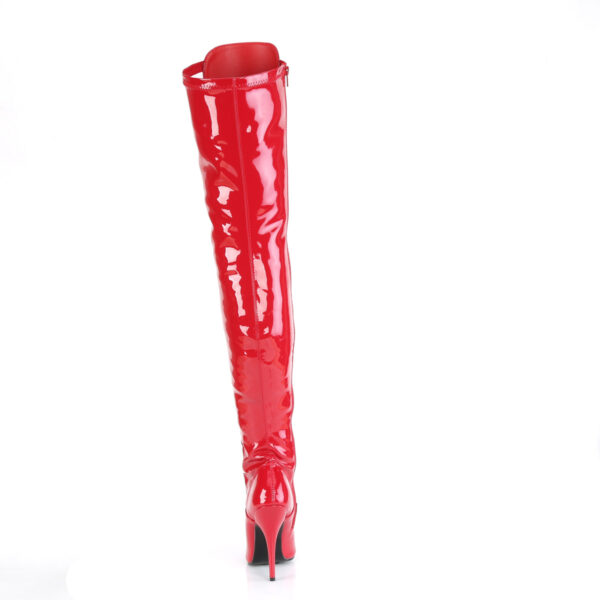 5" Heel D-Ring Stretch Thigh Boot, Side Zip - Image 4