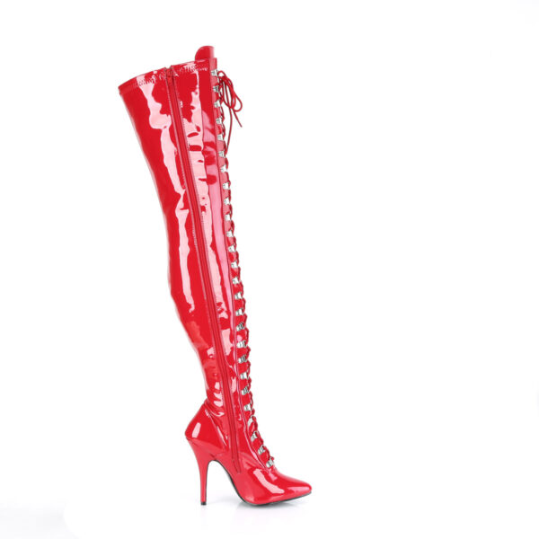 5" Heel D-Ring Stretch Thigh Boot, Side Zip - Image 5