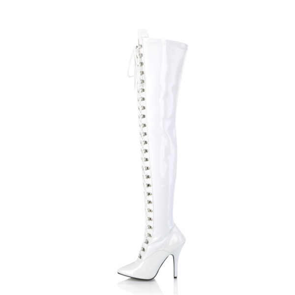 5" Heel D-Ring Stretch Thigh Boot, Side Zip - Image 3