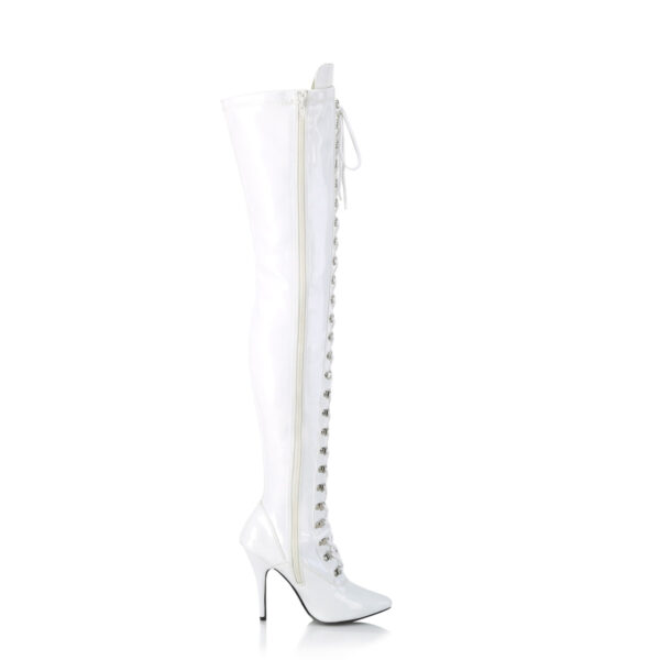 5" Heel D-Ring Stretch Thigh Boot, Side Zip - Image 5