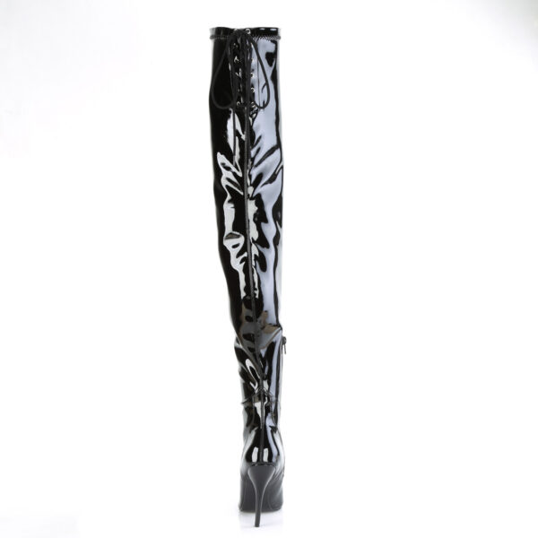 5" Heel Lace Back Stretch Crotch Boot, Side Zip - Image 4