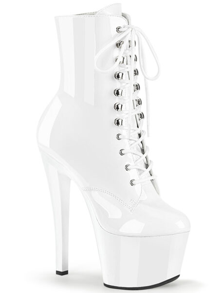 7" Heel, 2 3/4" PF Lace-Up Front Ankle Boot, Side Zip