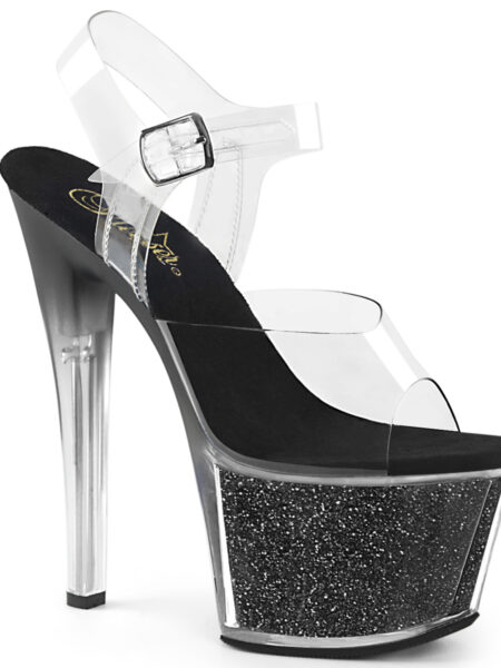 7" Heel, 2 3/4" PF Ankle Strap Sandal w/ Tinted Heel
