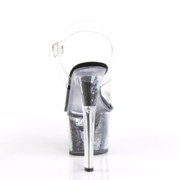 7" Heel, 2 3/4" Glitter Filled PF Ankle Strap Sandal - Image 4