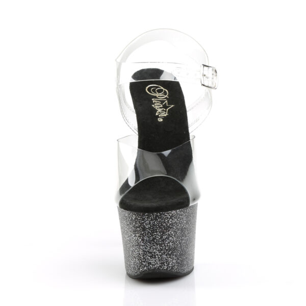 7" Heel, 2 3/4" PF Ankle Strap Sandal w/Mini Glitter - Image 2