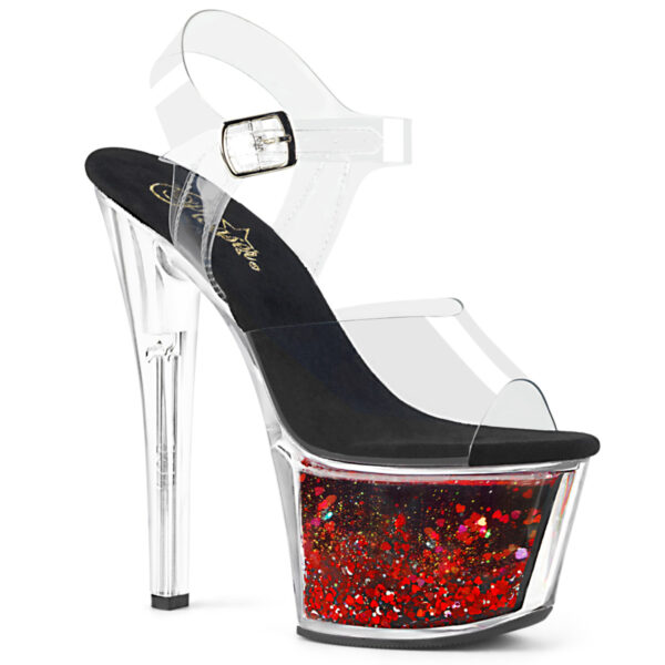 7" Heel, 2 3/4" PF Ankle Strap Sandal w/ Liquid Infused PF