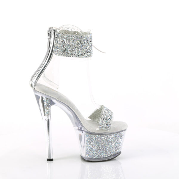 7" Heel, 2 3/4" PF Ankle Cuff Sandal w/RS, Back Zip - Image 5
