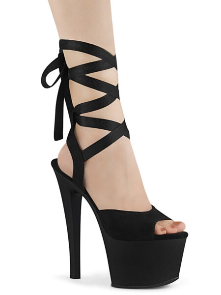 7" Heel, 2 3/4" PF Criss Cross Ankle Wrap Sandal