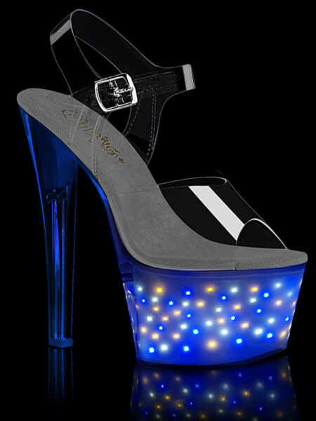 7″ Heel, 2 3/4″ PF LED Illuminated Ankle Strap Sandal — Pleasure Zone Houston
