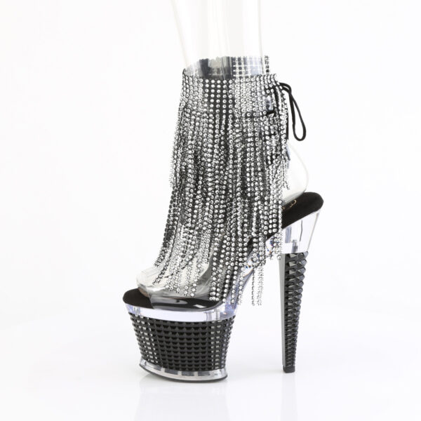 7" Heel, 3" PF 4-Layer Fringe Ankle Boot, Side Zip - Image 3