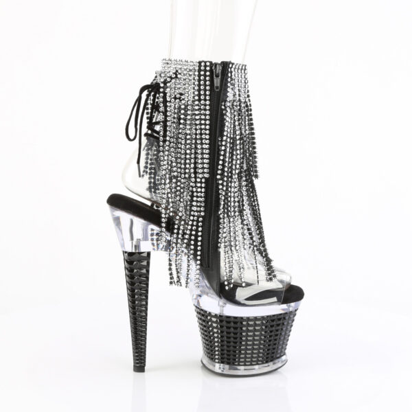 7" Heel, 3" PF 4-Layer Fringe Ankle Boot, Side Zip - Image 5
