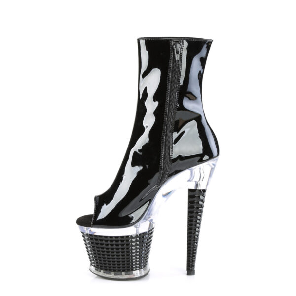 7" Heel, 3" Textured PF Peep Toe Ankle Boot, Side Zip - Image 3