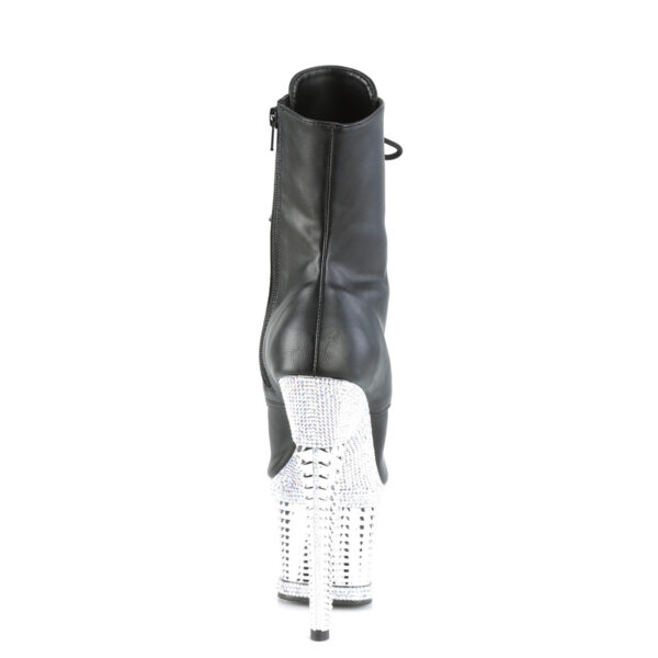 7" Heel, 3" Textured PF Peep Toe Ankle Boot, Side Zip - Image 4