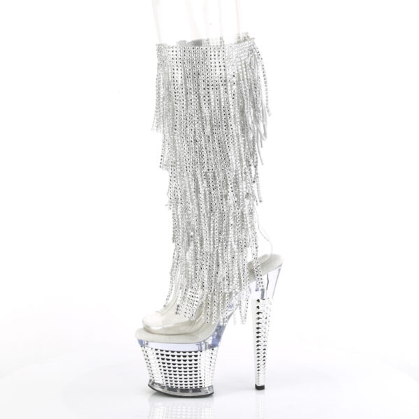 7" Heel, 3" Textured PF Open Toe/Heel Knee Boot, Side Zip - Image 3