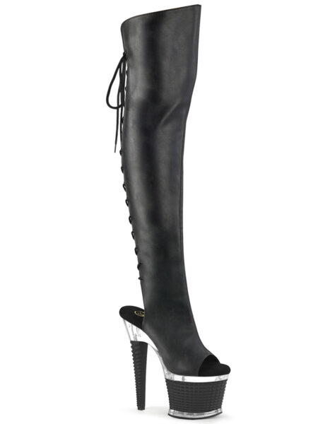 7" Heel, 3" Textured PF Over-The-Knee Boot, Side Zip