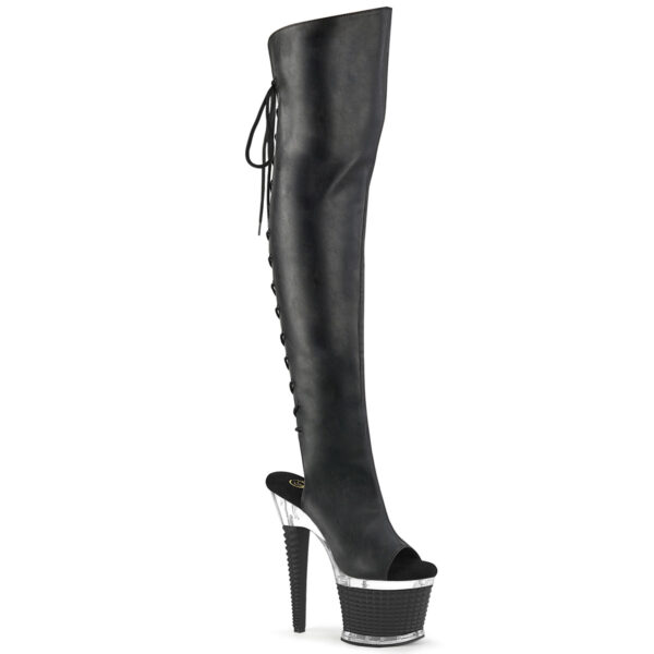 7" Heel, 3" Textured PF Over-The-Knee Boot, Side Zip