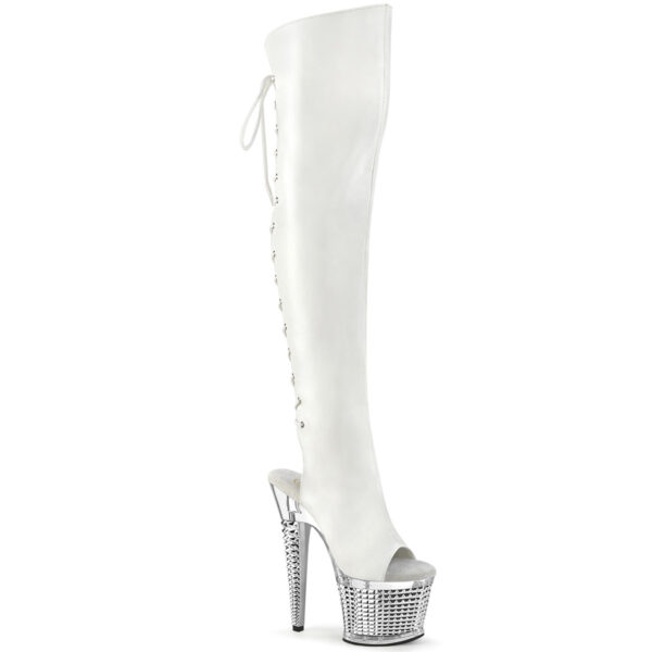7" Heel, 3" Textured PF Over-The-Knee Boot, Side Zip