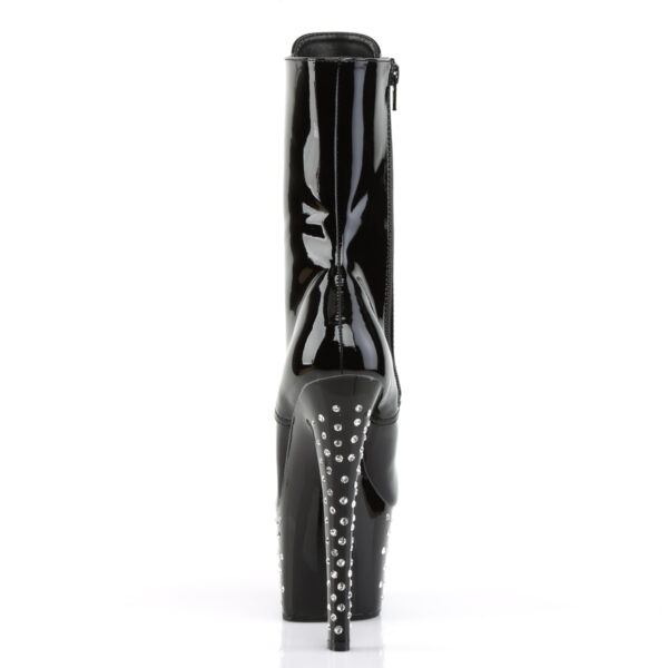 7" Heel, 2 3/4" RS Studded PF Lace-Up Ankle Boot, Side Zip - Image 4