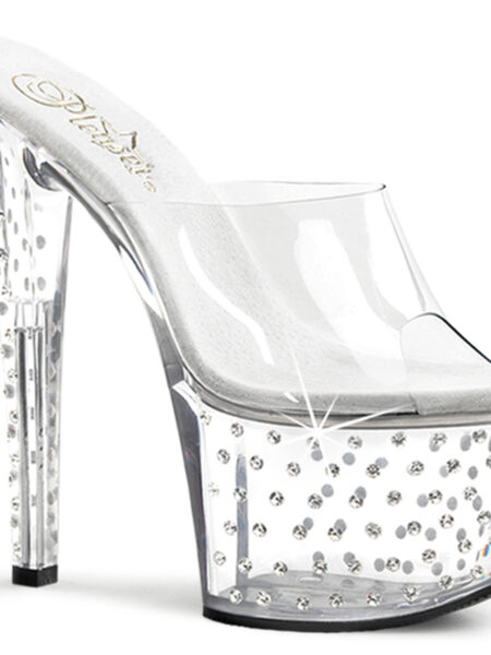 7" Heel, 2 3/4" PF Rhinestone Studded Platform Slide