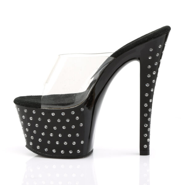 7" Heel, 2 3/4" PF Rhinestone Studded Platform Slide - Image 3