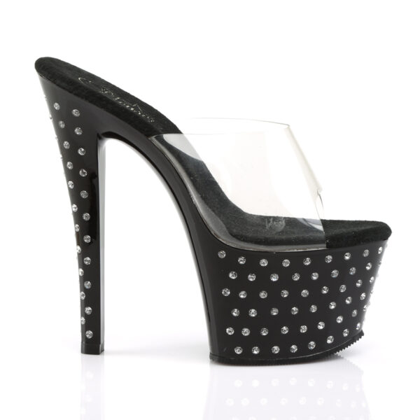 7" Heel, 2 3/4" PF Rhinestone Studded Platform Slide - Image 5